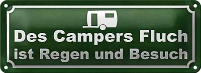 Produktbild von Blechschild Spruch 27x10cm des Campers Fluch ist Regen Dekoration