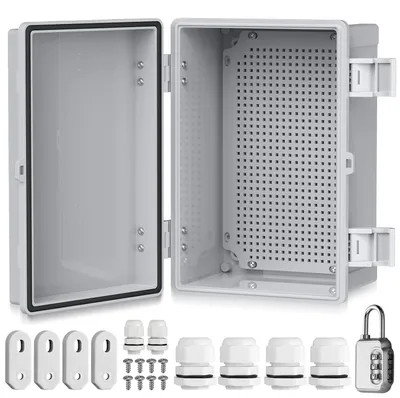 Imagen del producto de Caja de distribución hermética, IP67, caja de conexiones, plástico ABS resistente al agua, carcasa exterior, regleta de enchufes, cuadro de control, electricidad
