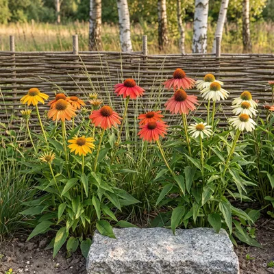Produktbild von Stauden Gänge 1 x Echinacea purpurea 'Cheyenne Spirit' - Bunter Sonnenhut, Farbmischung, 60-70 cm - winterhart, mehrjährig, 9x9 cm Topf