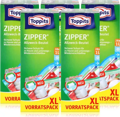 Produktbild von Toppits Zipper Allzweck-Beute 28x1 Liter (5er Pack) KAUFLAND 1.1