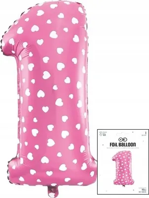 Obrázek produktu pro Balónek Fool Digital Digital 1 Pink In Dashes For Birthday Party 40Cm