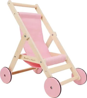Produktbild von Bandits & Angels Puppenbuggy Lovely Pink aus Holz – ab 2 Jahren – Puppenwagen aus Holz – für Puppen bis 50 cm – Puppenwagen Pink – Puppenbuggy