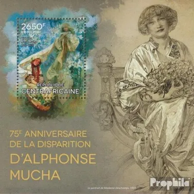 Produktbild von Briefmarken Zentralafrikanische Republik 2014 Mi Block 1166 (kompl. Ausgabe) postfrisch Alfons Mucha