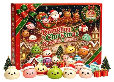 Imagen del producto de Squishy Navidad Calendario de Adviento 2026 Calendario 24 Días Calendario Navideño con Cuenta Atrás Talla Única A1