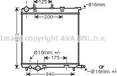 Produktbild von PRASCO PE2368 Kühler Wasserkühler Motorkühler passend für PEUGEOT 2008 Kombi (CU) 207 (WA, WC) 208 I Schrägheck (CA, CC) 207 SW (WK) für CITROËN