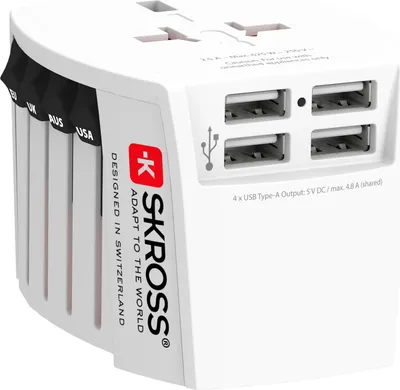 Produktbild von Skross MUV USB 4xA Universal Reiseadapter, Weltweit