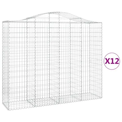 Produktbild von vidaXL Gabionen mit Hochbogen 12Stk. 200x50x160/180cm Verzinktes Eisen