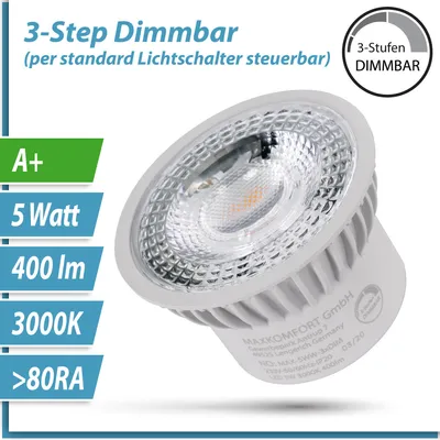 Produktbild von 10x LED Modul warmweiß flach Dimmbar mit Lichtschalter 100-50-10% Deckenstrahler Einbauleuchte Einbauspot Ersatz für GU10