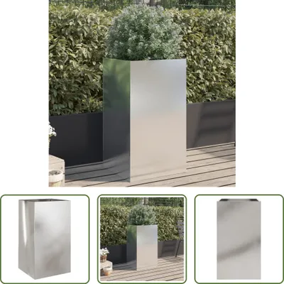 Produktbild von The Living Store Pflanzkübel Silbern 42x38x75 cm Edelstahl