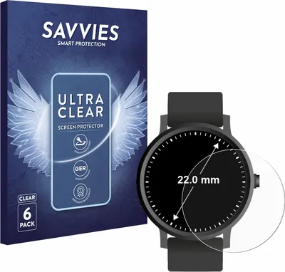 Produktbild von 6x Für Kreisrunde Displays (ø: 22 mm) Schutzfolie Savvies Displayschutz Display Schutz Folie Klar Transparent