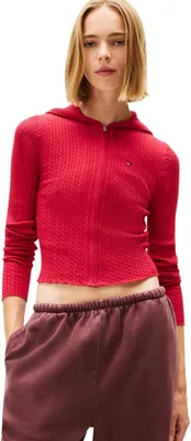 Productafbeelding van Tommy Jeans dames Tjw Essential ritsjas met capuchon, model Dw0dw21673. Trui met capuchon