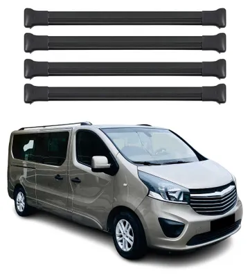 Produktbild von Dachträger Gepäckträger für Opel Vivaro 2014-2025 Relingträger Alu Schwarz 4x