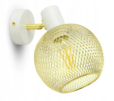Zdjęcie produktu dla Luxolar lampa ścienna złota biała E27 60W - Regulowany reflektor - Złoty polerowany metal