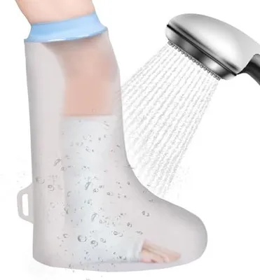 Produktbild von Fasola Duschschutz Bein, Wasserschutz Gipsbein für Dusche, Wiederverwendbarer Wasserdichter Beinprotektor, Wundpflegezubehör