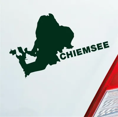 Produktbild von Auto Aufkleber Chiemsee See Deutschland Urlaub 10x6 cm Dunkelgrün Sticker Heckscheibenaufkleber