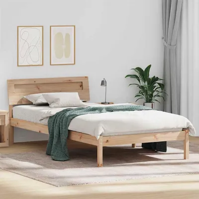 Immagine prodotto di Maison Exclusive - Struttura letto con testiera Marrone 90 x 190 cm Legno di pino massiccio