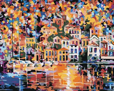 Produktbild von Diamondi - Diamond painting - STÄDTCHEN IN FARBEN, 40X50 cm, ohne Keilrahmen