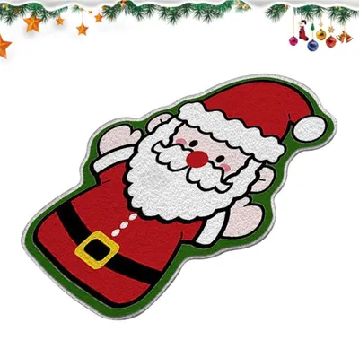 Produktbild von Fußmatte Weihnachten Weihnachtsmann 60x40cm Rutschfest Polyester Gummi