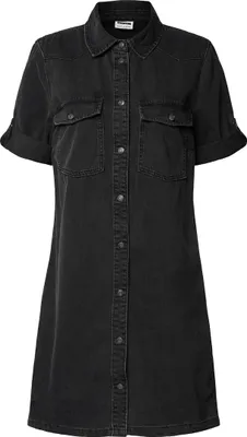 Produktbild von NOISY MAY Midi Jeans Kleid Denim Dress Modisches Kurzarm Shirtkleid Größe: L