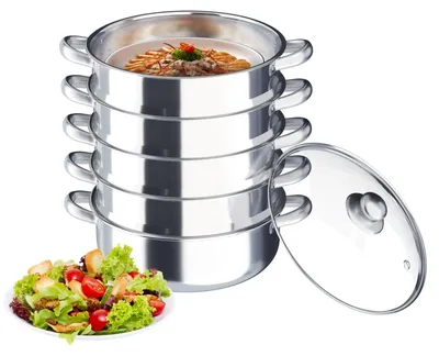 Produktbild von Edelstahl-Dampfgarer mit Glasdeckel