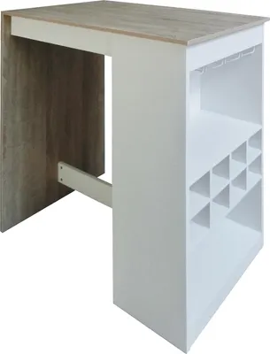 Produktbild von Küchenbar Lisa Weiß Sonoma mit Regal und Gläserhalter B/H/T 110x104x50 cm