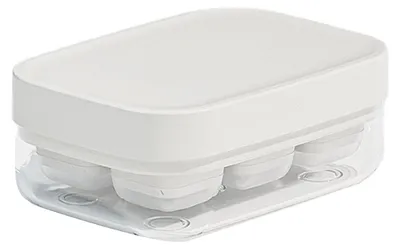 Produktbild von Mini-Eiswürfelform mit 6 Fächern, Pressemitteilung, auslaufsicher, Würfelform, Aufbewahrungsbox für den Haushalt, Weiß
