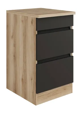 Produktbild von Küchen Schubladenunterschrank mit Arbeitsplatte Noah U536-0+ in anthrazit 50 cm breit