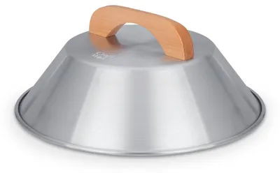 Imagen del producto de Tapa de aluminio para woks de 14 pulgadas, con mango de madera