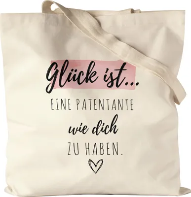 Produktbild von Glück Ist Eine Patentante Wie Dich Zu Haben Jutebeutel Stoffbeutel Canvas Geschenk Danke Sagen Patenkind