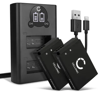 Immagine prodotto di CELLONIC 2x Batteria per Fotocamera Compatibile con Canon EOS M50, PowerShot SX70 HS, EOS 100D, LP-E12 – (820mAh, 7.4V) + Caricabatterie Doppio