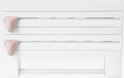 Produktbild von Wandrollenhalter,Papierhandtuchhalter Multifunktionale Küchenrollenhalter mit Folienschneider,Schneidabroller für Folie und Küchenrolle 39 x 10 x 24 cm (Weiß)
