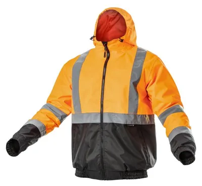 Produktbild von Warnschutzjacke Herren orange Gr. S Högert Technik, EN ISO 20471 Klasse 2, wasserdicht, reflektierend – NIMS Arbeitsjacke Warnkleidung