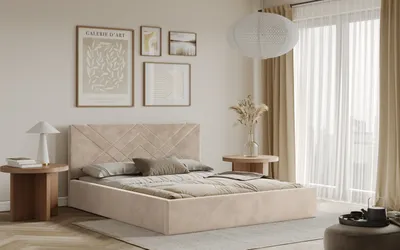 Obrázek produktu pro Postel PADWA 160x200 béžová s úložným prostorem