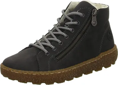 Image de Bottine Rieker pour femme Semelle avec profil à crampons Fermeture éclair chaude N1020, Taille:41 EU, Couleur:Gris