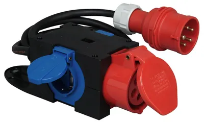 CEE-Kompaktverteiler 16A, 2 Schuko-Steckdosen, CEE-Steckdose, 1,5m, IP44