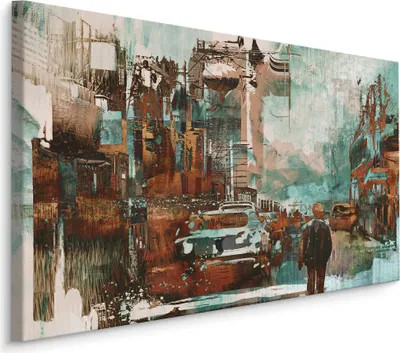 Immagine prodotto di Favoloso quadro su tela 70x50 cm XXL Stampa d'arte Pittura astratta Città