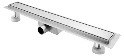 Produktbild von Duschrinne 70 cm, Befliesbar Duschrinne extra flach, Edelstahl Bodenablauf Komplettset mit Siphon Haarsieb
