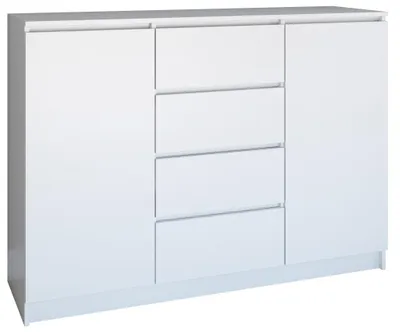 Produktbild von Topeshop 2D4S BIEL, Weiß, 4 Schublade(n), Partikelbord, Einfarbig, Modern, Partikelbord