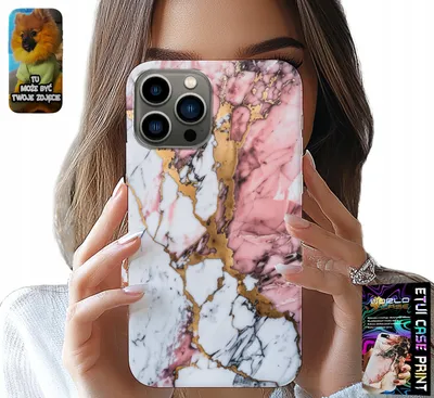 Produktbild von Hülle Für Iphone 13 Pro - Rosa Und Weisser Marmor, Steinmuster