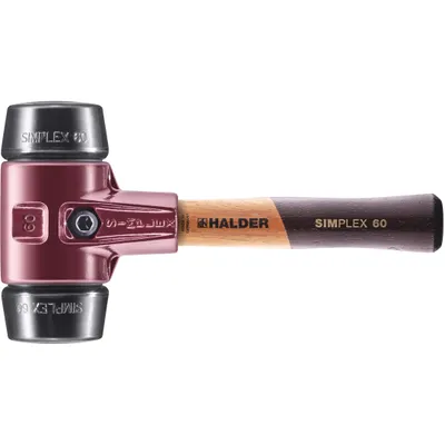 Immagine prodotto di Mazza SIMPLEX soft-face, composizione in gomma; con alloggiamento in ghisa malleabile e manico in legno extra corto di alta qualità | D=60 mm / design del manico=extra corto | 3002.062