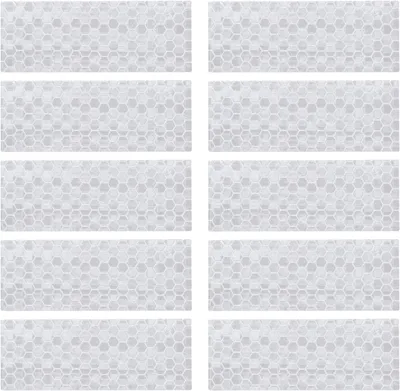 Produktbild von 10 reflektierende Aufkleber, rechteckige Form, universell für Autos, weiß