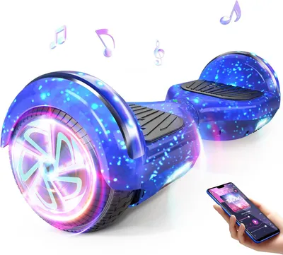 Productafbeelding van Hoverboard, elektrische step met Bluetooth en 6,5 inch flitswielen en led-koplampen, spatborden, alle terreinen, voor kinderen