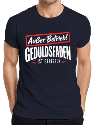 Produktbild von Außer Betrieb Geduldsfaden ist gerissen Statement Sarkasmus Chef Herren T-Shirt, Navy, S