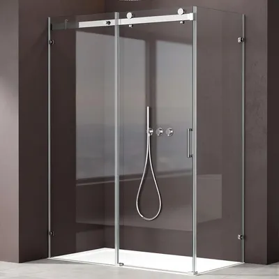 Produktbild von doporro Duschkabine Schiebetür Dusche Eckdusche 75x110x195cm Duschabtrennung mit Schiebetür ESG-Sicherheitsglas Klarglas 4-Punktbefestigung inkl. beidseitiger Easy-Clean-Beschichtung Ravenna17-2