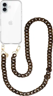 Produktbild von Brown Chocolate Transparant Cord Hülle - Long Cord  - Kompatibel mit iPhone 17