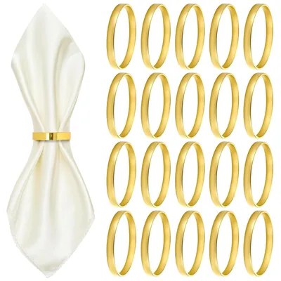 20er Set Serviettenringe gold, rund, 4,2 cm, Metall