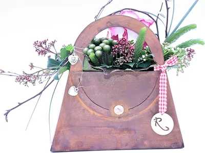 Image de Rostikal Sac déco à planter 41 x 41 cm Décoration de printemps Table déco salon Décoration jardin