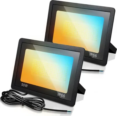 Zdjęcie produktu dla Jopassy Naświetlacz LED Reflektor LED Naświetlacz budowlany LED 2X 50W 3 kolory 3000/4000/6500K Naświetlacz z wodoodpornością IP66