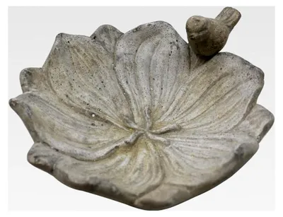 Produktbild von Vogeltränke Blume mit Spatz, 20 x 6 cm
