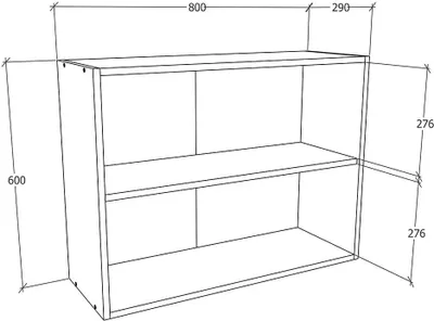 Immagine prodotto di Armadio da cucina appeso | Dimensioni ca. H. 60 x W. 80 x D. 31 cm | Armadio appeso a due scomparti | Armadio da cucina con vetro | Mobili da cucina – Esilo